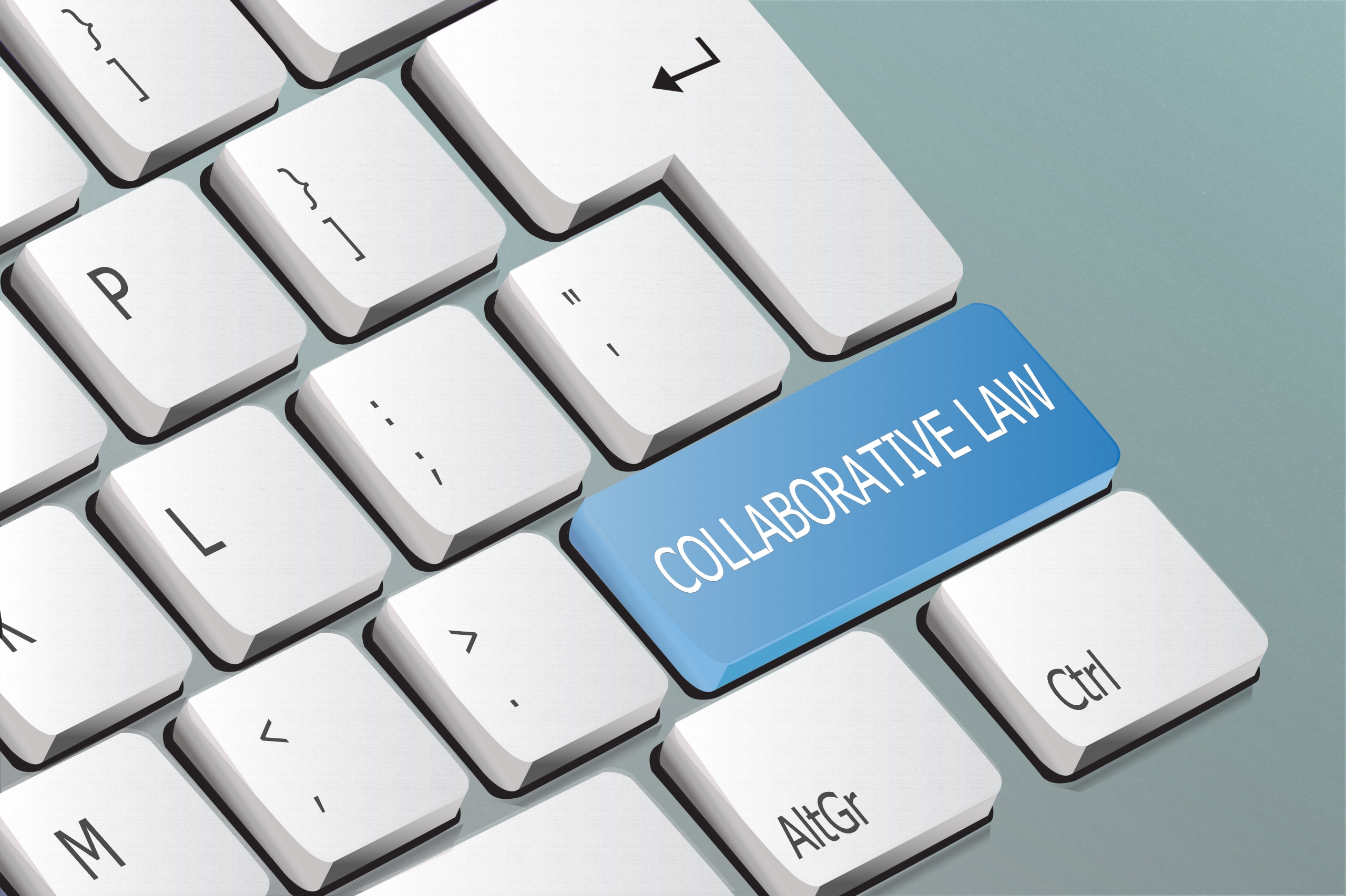 collaborative law written on the keyboard button